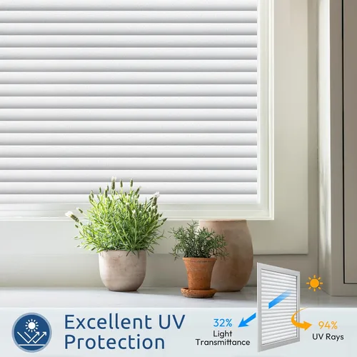 Vista 5 de rabbitgoo Película de privacidad para ventana, película de vidrio esmerilado para baño, adhesivo estático no adhesivo extraíble para puerta