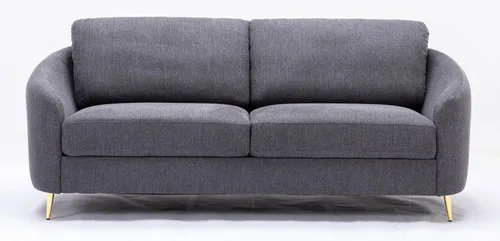 Vista 4 de Acme Muebles Yuina Sofá tapizado de tela y metal en gris y dorado