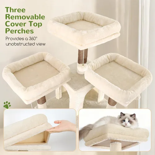 Vista 3 de Globlazer Árboles y Torres para Gatos para Múltiples Gatos Adultos, Torre de Árbol para Gatos XXL Alta de 82 Pulgadas para Gatos
