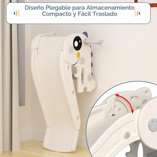 Vista 7 de Glaf Tobogán interior para niños pequeños de 1 a 3 años Área de juegos en casa segura independiente (blanco)
