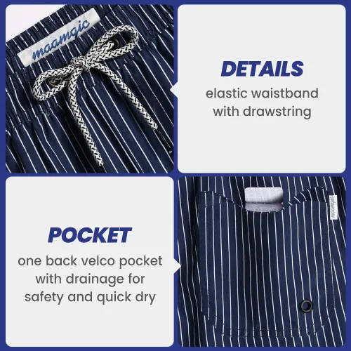 Vista 4 de maamgic Mens Slim Fit Swim Shorts Swim Trunks 7 inch Quick Dry Mens Bathing Suits with Mesh Lining