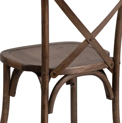 Vista 5 de EMMA + OLIVER Silla apilable de madera americana con respaldo cruzado