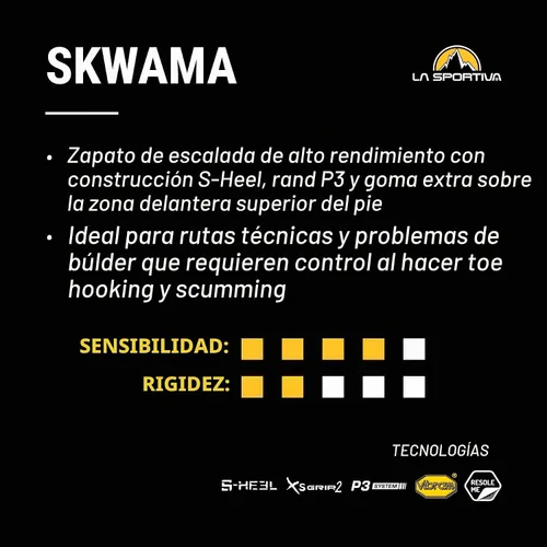 Vista 5 de La Sportiva Zapatos de escalada en roca Skwama Performance para hombre