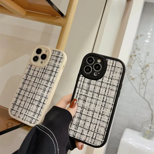 Vista 4 de Funda de silicona con diseño de rayas de punto retro para iPhone 14, 13, 12, 11 Pro Max X XR XS Max 7 8 Plus SE 2020, carcasa trasera suave