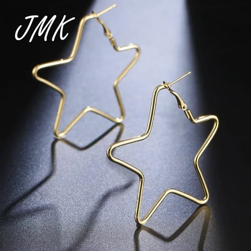 Vista 3 de 2024 New 18K Gold Star Earrings Exquisite Geometric Simple Alloy Metal Rose Gold Jewelry For Women Girls Birthday Party Gift Fashion Accessories