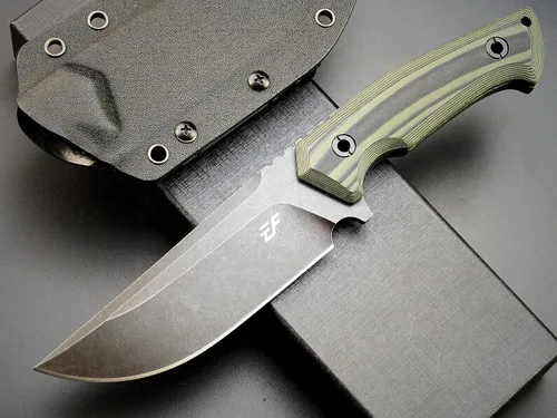 Vista 2 de Eafengrow EF134 Cuchillo de hoja fija, hoja de acero DC53,Cuchillos fijos EDC con mango G10 para trabajar y acampar