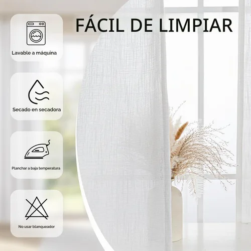 Vista 6 de MYSKY HOME Cortinas naturales de puerta francesa para ventana de puerta, 40 pulgadas de largo, cortas, semitransparentes, filtrantes de luz
