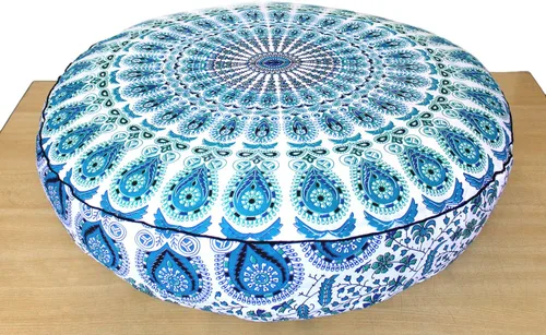 Vista 52 de ICC - Funda de cojín cuadrada grande de algodón con diseño de mandala, funda de almohada hippie, funda de almohada para el suelo con cremallera
