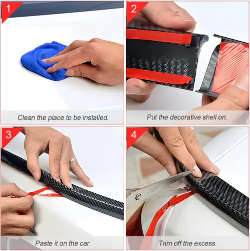 Vista 9 de Blilo Kit de alerón para maletero de automóvil, kit universal de barra de tira de ala trasera automotriz de 4.9 pies, instalación sin perforaciones