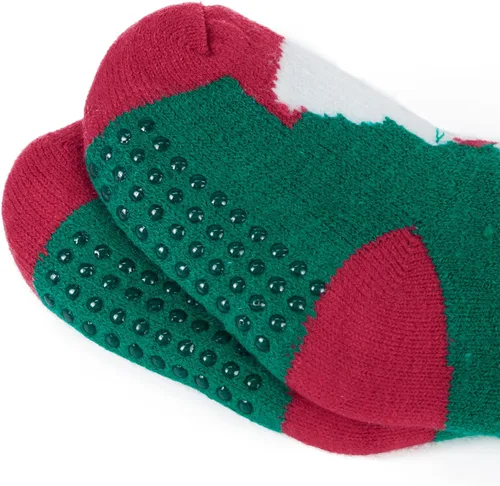 Vista 3 de Zando Calcetines peludos de Navidad para niños y niñas, calcetines térmicos gruesos, suaves y esponjosos, calcetines acogedores para niños pequeños