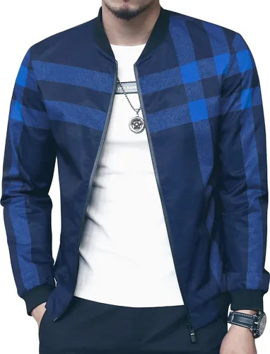 Vista 9 de LOGEEYAR Chaqueta Bomber para Hombre Chaqueta Casual Ligera de Bloques de Color Cortavientos Abrigo con Bolsillo