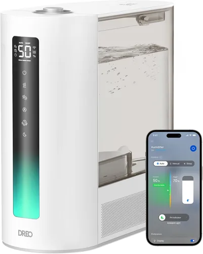 Vista 10 de Dreo - Humidificador de 6L para dormitorio, rociada inteligente cálida y fría para habitación grande, tiempo de funcionamiento silencioso de 60
