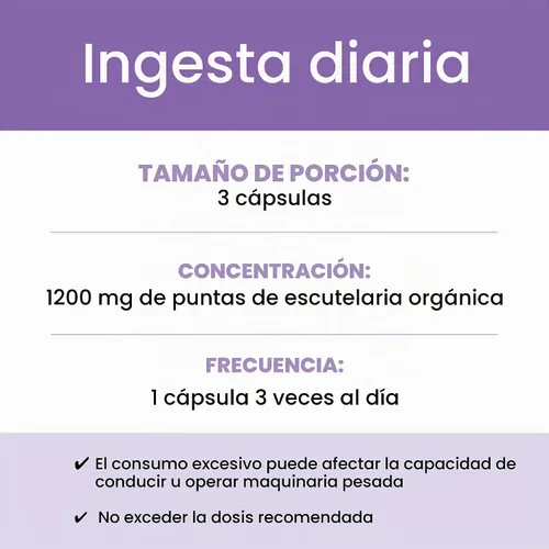 Vista 6 de Oregon's Wild Harvest Cápsulas veganas orgánicas Skullcap Suplemento herbario tradicional, 90