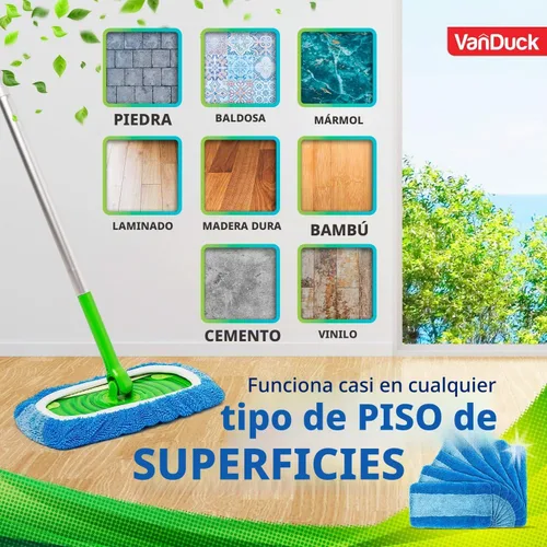 Vista 6 de VanDuck Almohadillas reutilizables para fregona resistentes para mascotas compatibles con Swiffer Sweeper (paquete de 2) – Almohadillas de Azul
