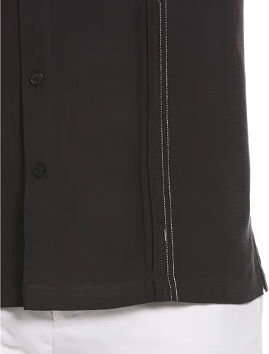 Vista 3 de Cubavera Camisa de campamento cubana de manga corta para hombre con paneles de inserción de contraste