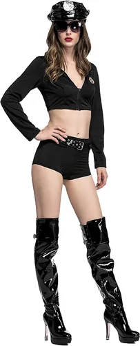 Vista 2 de Disfraz de Halloween sexy para mujer, uniforme de policía, lencería de cosplay, trajes de policía