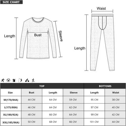 Vista 6 de Conjunto de ropa interior térmica para hombre con forro polar y capa base superior inferior