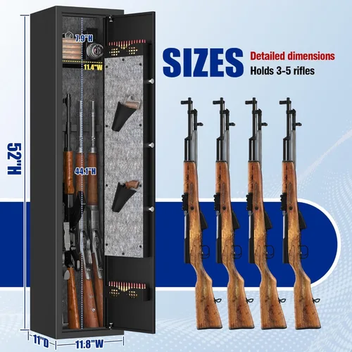 Vista 2 de No requiere montaje: 6-10 armas de fuego seguras para rifles y pistolas, no requiere montaje de armas y bloqueo biométrico, caja fuerte para rifle