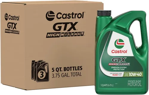 Vista 15 de Castrol GTX High Mileage 10W-40 - Aceite sintético para motor, 1 cuarto de galón, paquete de 6