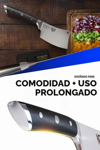 Vista 4 de Dalstrong - Cuchillo de carnicero, 4.5 pulgadas, serie Gladiador Elite, cuchillo de cocina resistente para regalo, mango negro, cuchillo afilado