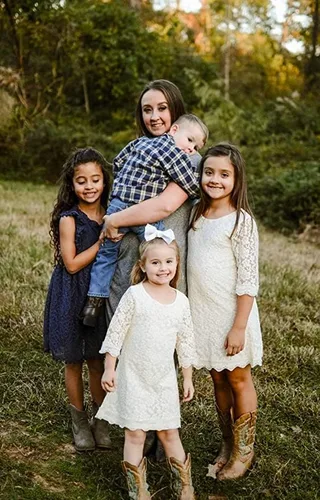 Vista 6 de Vestido de niña con flores, vestido de encaje con manga de 34
