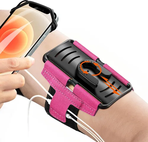Vista 10 de Paquete de 10 soportes de teléfono celular para brazo - Correa de muñeca reflectante y ajustable, fundas para brazo compatibles con iPhone 16 15 14