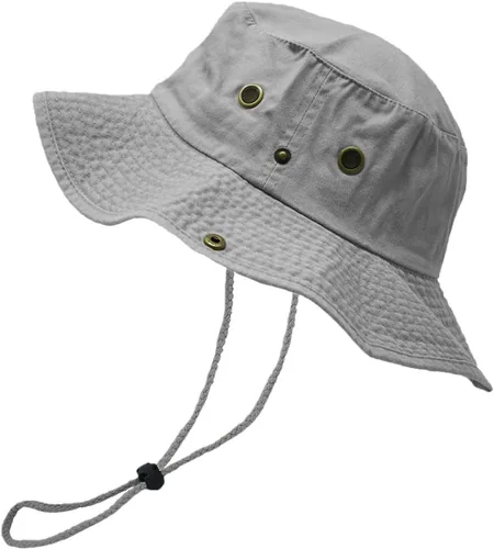 Vista 13 de Glory Max Sombrero de pescador de algodón lavado con correa de barbilla gorra de pesca Sun Safari Boonie Oliva