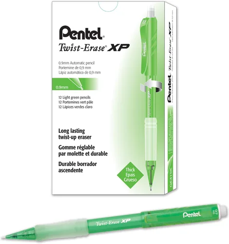 Vista 4 de Pentel QE419A Twist-Erase Express - Portaminas de 0.035 in, color negro, caja de 1 docena