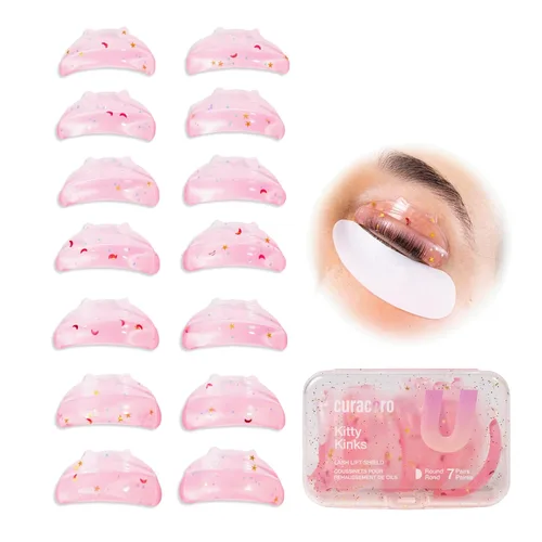 Vista 22 de Curacoro Lash Lift Shields, 10 Pcs/5 Sizes Reusable Silicone Rods Deseo azul