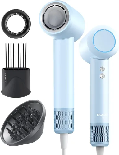 Vista 17 de Secador de pelo profesional con difusor para cabello rizado, secador iónico negativo de 1,312.3 ft para secado rápido, motor sin escobillas de alta