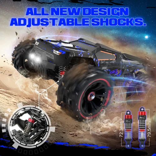 Vista 4 de Autos RC a escala 1:14 para adultos, Truggy RC de alta velocidad de 60 KPH, camión de control remoto todoterreno 4 x 4, automóvil eléctrico