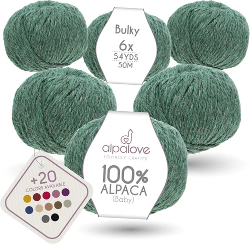 Vista 37 de Set de Lana Abultada (6 x 50 g) Súper Suave de Alpaca Bebé para Tejer Antracita 300 Metros