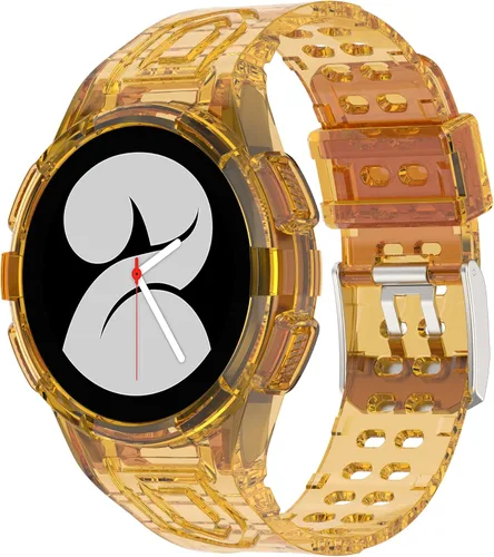 Vista 7 de VeveXiao Glacier - Correa resistente para Samsung Galaxy Watch 4 de 1.575 pulgadas con accesorios de parachoques, Galaxy Watch 4 de 1.575 pulgadas