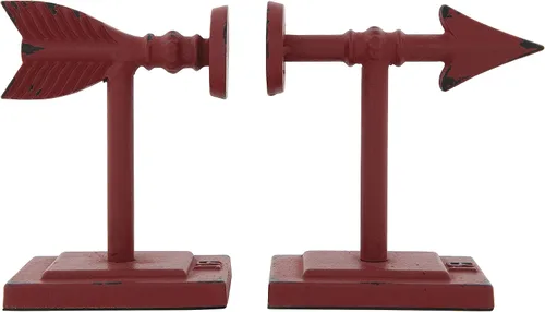 Vista 12 de Creative Co-Op Sujetalibros de hierro fundido en forma de flecha de bronce (juego de 2 piezas)
