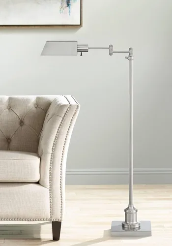 Vista 10 de Regency Hill Jenson Lámpara de pie industrial estilo casa de campo rústica, con brazo giratorio, estilo farmacia, de 54" de alto, en bronce