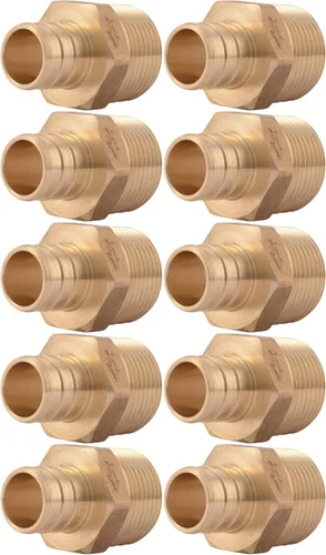 Vista 7 de SharkBite Adaptador Macho MNPT de Engaste de 1 Pulgada, Accesorio de Plomería de Latón, Tubería PEX, Cobre, UC140LFA