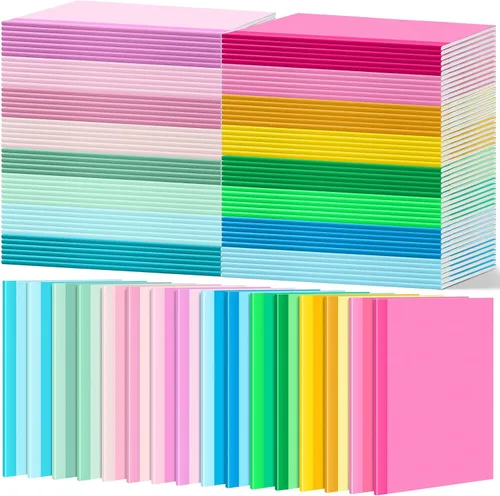 Vista 10 de Handepo 100 paquete de cuadernos de composición A5/A6 con líneas rayadas, cuadernos de composición de cartón Kraft a granel con cubierta suave