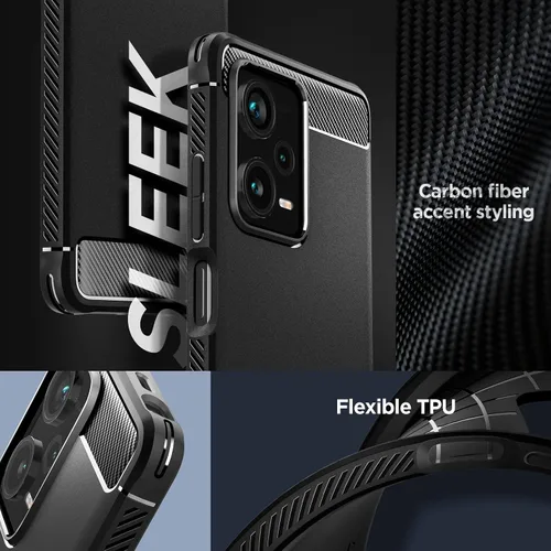 Vista 3 de Spigen Rugged Armor - Funda diseñada para Redmi Note 12 Pro Plus (2023), color negro mate