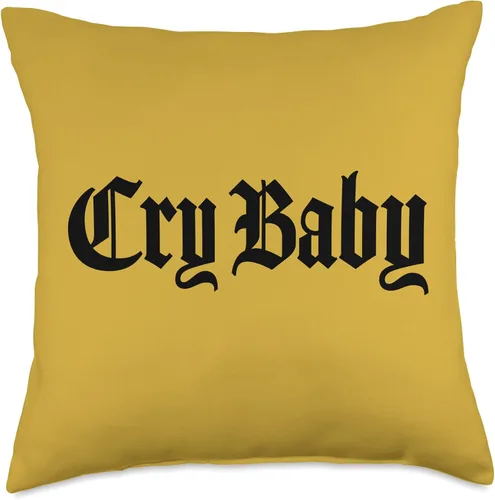 Vista 5 de Cry Baby Old English Design Studio CRY Baby Old English Design - Almohada (16 x 16 pulgadas), multicolor