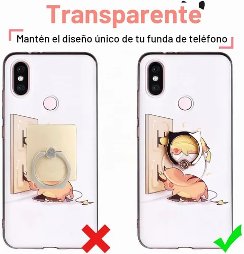 Vista 3 de Soporte de Anillo para Teléfono Gato - EI Sonador Soporte Transparente para Anillo de Teléfono Claro Soporte con Agarre de Dedo