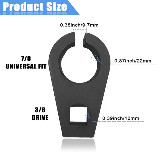 Vista 2 de Llave de vaso para sensor de oxígeno descentrada, impulsor de 3/8 pulgadas, 7/8 pulgadas (22mm), compuerta de alambre accede al sensor desde
