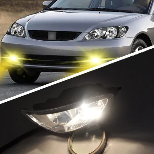 Vista 9 de Luces antiniebla de conducción compatibles con Honda Civic 2/4DR 2004-2005, 1 par de lámparas antiniebla de parachoques con bombilla halógena