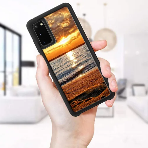 Vista 3 de Funda para Samsung Galaxy S20 5G - Funda de teléfono con diseño de puesta de sol de playa, TPU con absorción de golpes