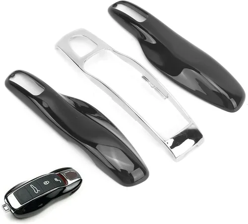 Vista 9 de Fydun Key Case Cove - Funda protectora para llave de automóvil 911 (negro horneado + carcasa plateada)