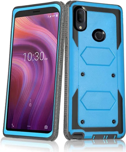 Vista 8 de Asuwish Funda de teléfono para Alcatel 3V 2019, híbrida, resistente, a prueba de golpes, a prueba de caídas, cuerpo completo, protección de cuerpo