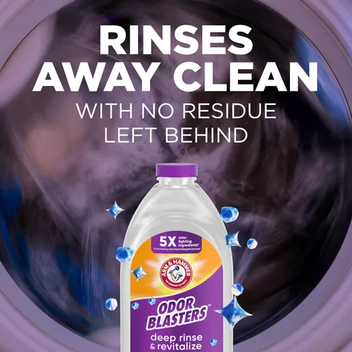 Vista 9 de ARM & HAMMER Odor Blasters Enjuague Profundo y Revitalizante para Telas, Aditivo para Lavandería, Elimina Sudor y Olores a Humedad, Aroma Fresh