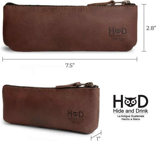 Vista 4 de Hide & Drink, Estuche rectangular para lápices, estuche para bolígrafos y marcadores para hombres y mujeres, soporte plano con cremallera