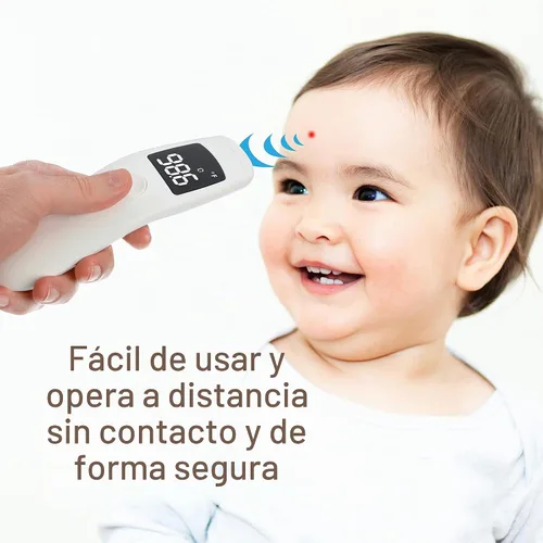 Vista 4 de Dr. Talbot's Termómetro infrarrojo sin contacto con pantalla LED, blanco
