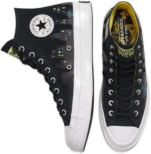 Vista 6 de Converse - Chuck de Batman x Chinatown Market Chuck 70, color negro y amarillo