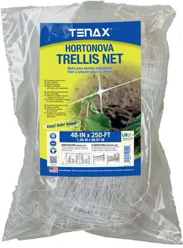 Vista 11 de TENAX 1A150281 Hortonova Plant Trellis Network, 48" x 1,000' Blanco